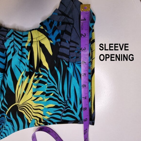 NEW One Shoulder Sexy Blue and Yellow Tropical Palms Print Summer Dress - Picture 6 of 8